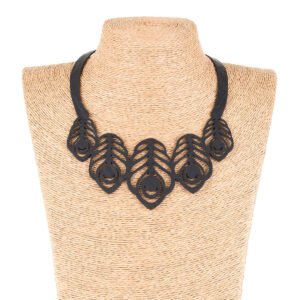 Small Peacock Feather Necklace by Paguro Upcycle