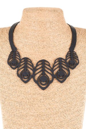 Small Peacock Feather Necklace by Paguro Upcycle