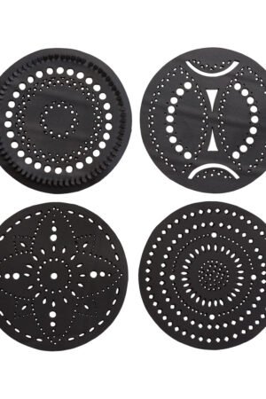 Circle Handcrafted Recycled Rubber Coaster - A set of 2/4/6/8 by Paguro Upcycle