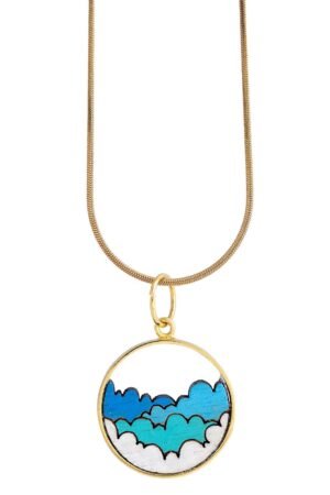 Cloud Recycled Wood Gold Necklace