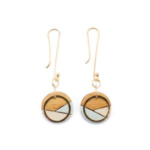 Conture Recycled Wood Gold Dangle Earrings (4 Colours available) by Paguro Upcycle