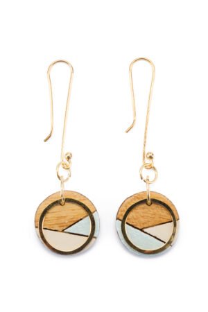 Conture Recycled Wood Gold Dangle Earrings (4 Colours available) by Paguro Upcycle