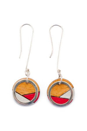 Conture Recycled Wood Silver Dangle Earrings (6 Colours) by Paguro Upcycle