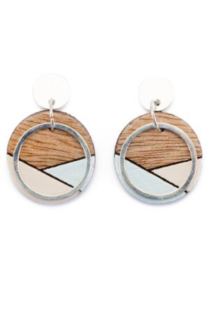 Conture Recycled Wood Sterling Silver Earrings (6 colours available) by Paguro Upcycle