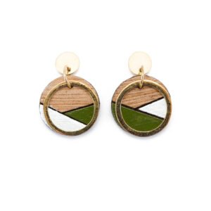 Conture Recycled Wood Gold Plated Earrings (4 Colours Available) by Paguro Upcycle