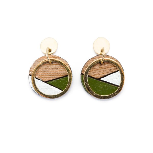 Conture Recycled Wood Gold Plated Earrings (4 Colours Available) by Paguro Upcycle