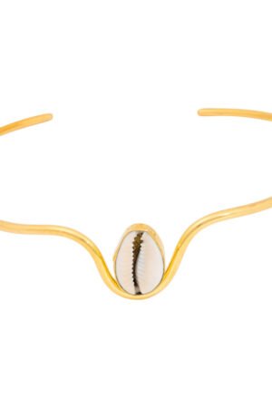 Cowrie Shell Recycled Brass Adjustable Choker