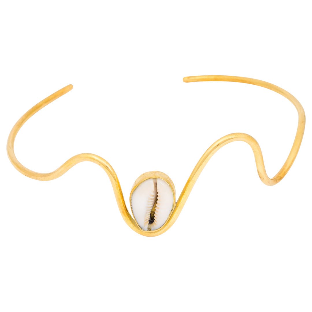 Cowrie Shell Recycled Brass Statement Choker