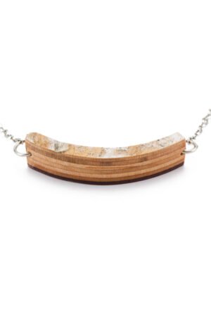 Crescent Skateboard Wood Necklace by Paguro Upcycle
