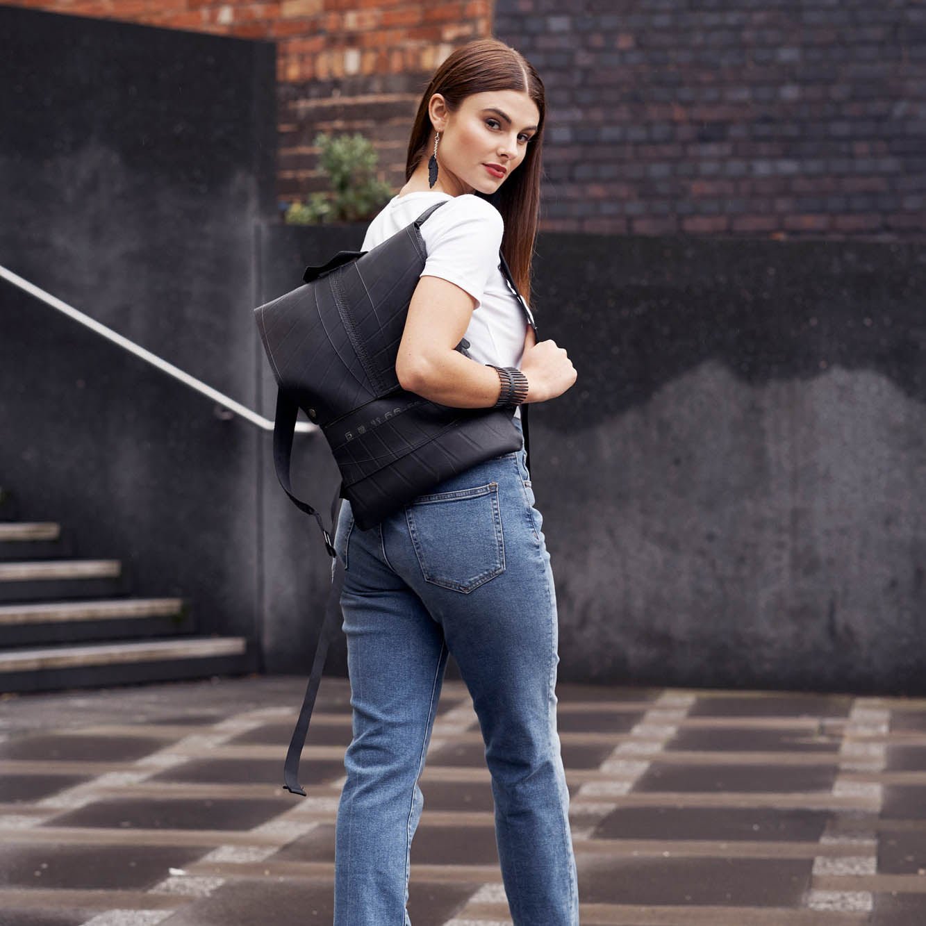 Ando Slimline Inner Tube Vegan Backpack by Paguro Upcycle