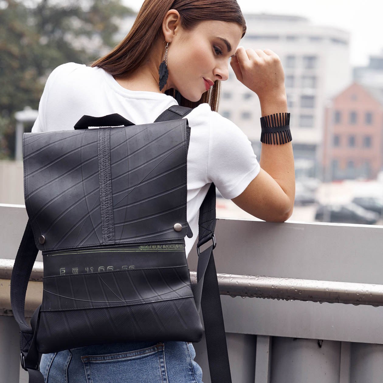 Ando Slimline Inner Tube Vegan Backpack by Paguro Upcycle
