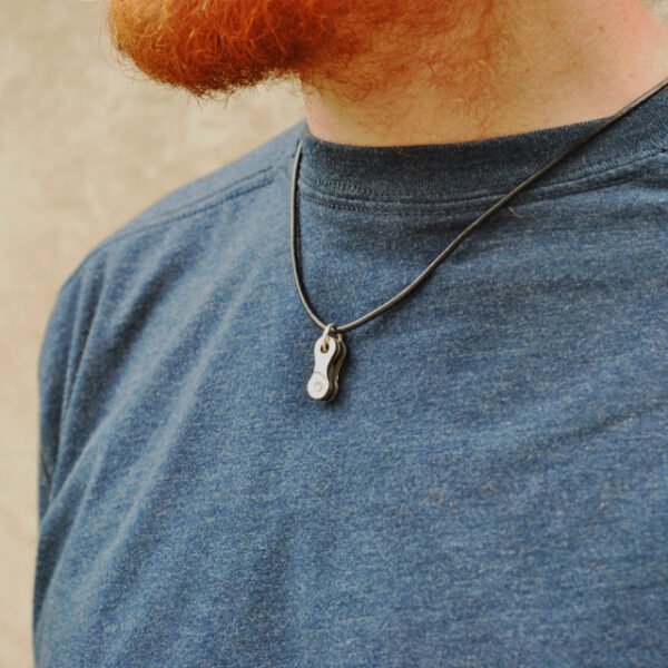Lone Rider Recycled Bike Chain Pendant Necklace by Paguro Upcycle