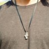 Diamond Recycled Bike Chain Pendant Necklace by Paguro Upcycle