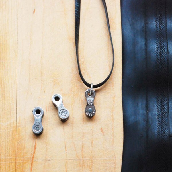 Lone Rider Recycled Bike Chain Pendant Necklace by Paguro Upcycle