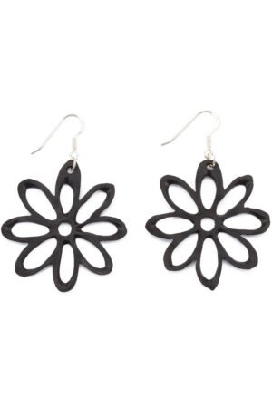 Dahlia Flower Recycled Rubber Earrings by Paguro Upcycle