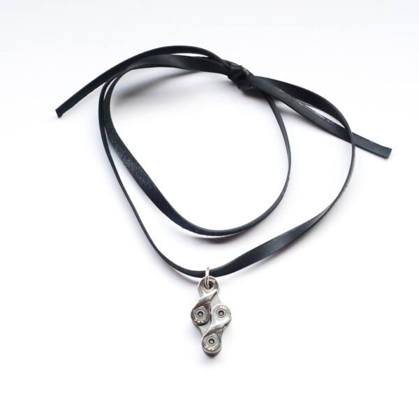 Diamond Recycled Bike Chain Pendant Necklace by Paguro Upcycle
