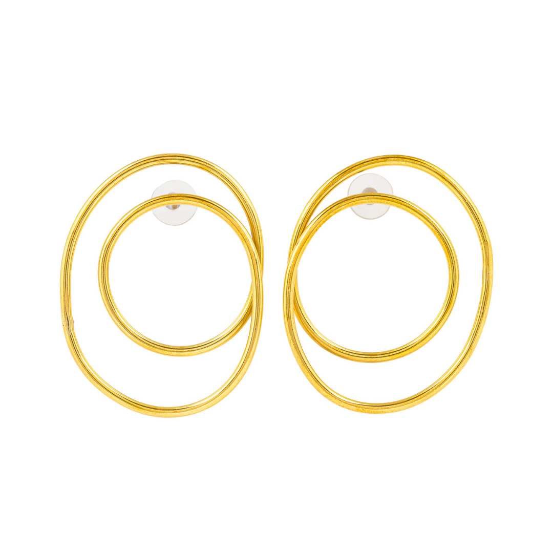 Dira Recycled Brass Statement Earrings