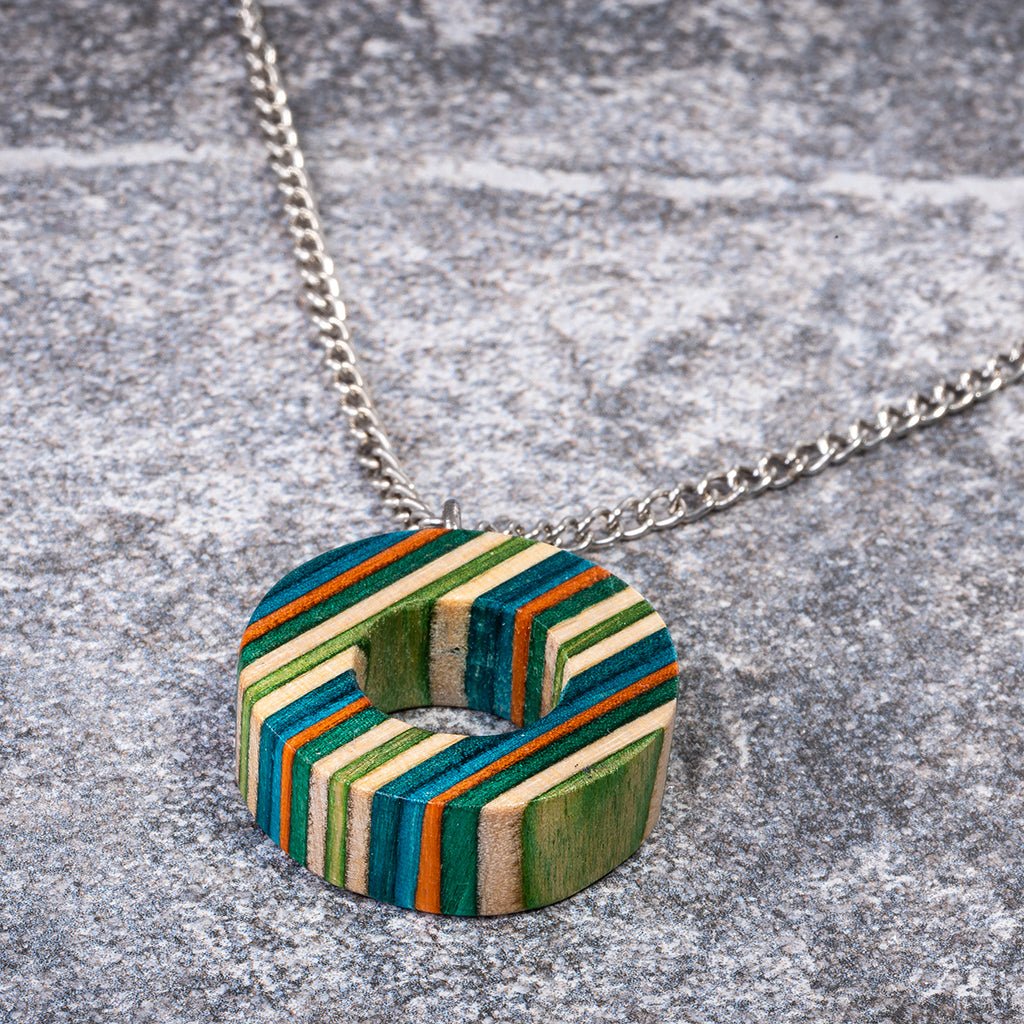 Donut Eco Friendly Recycled Skateboard Necklace by Paguro Upcycle
