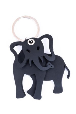Jumbo 3D Recycled Rubber Elephant Vegan Keyring by Paguro Upcycle
