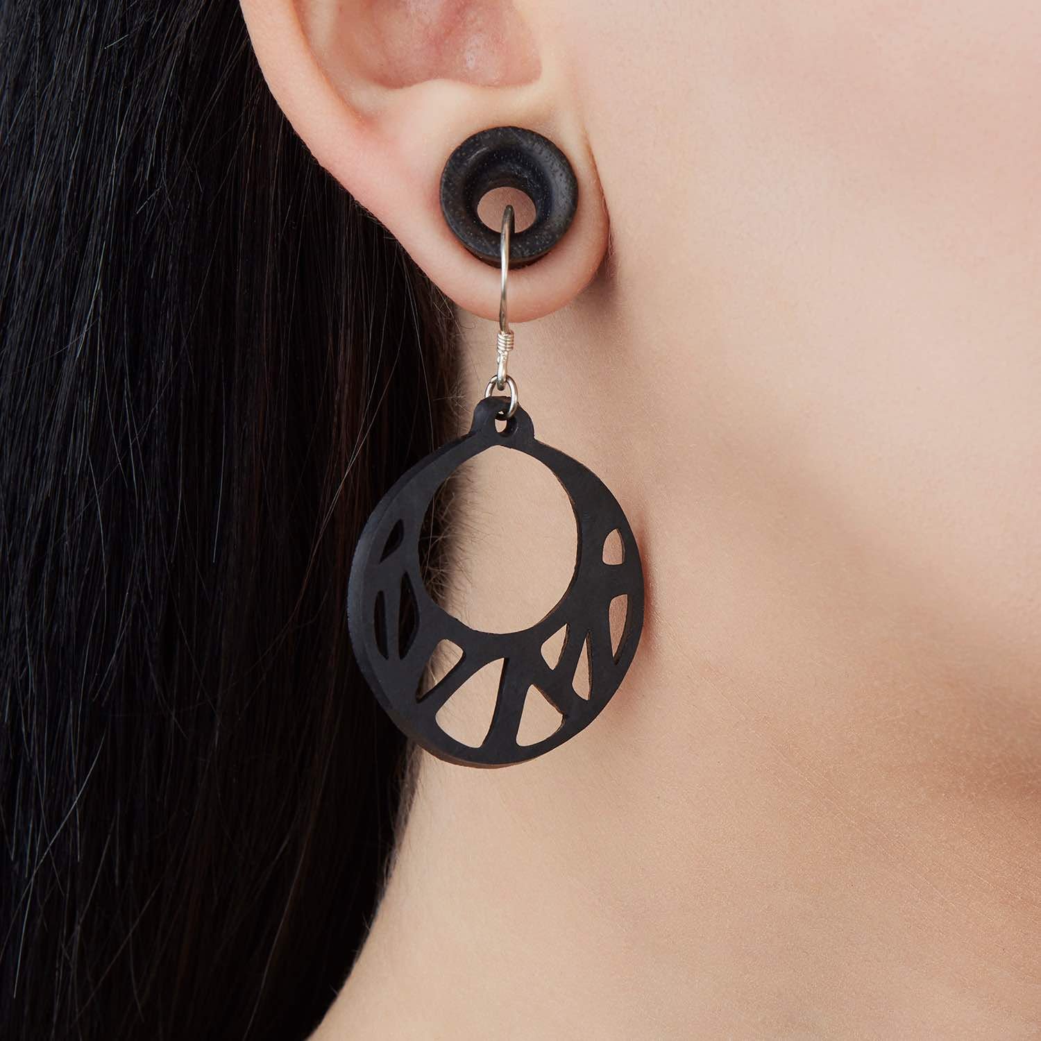 Ella Geometric Recycled Rubber Earrings - Image 3