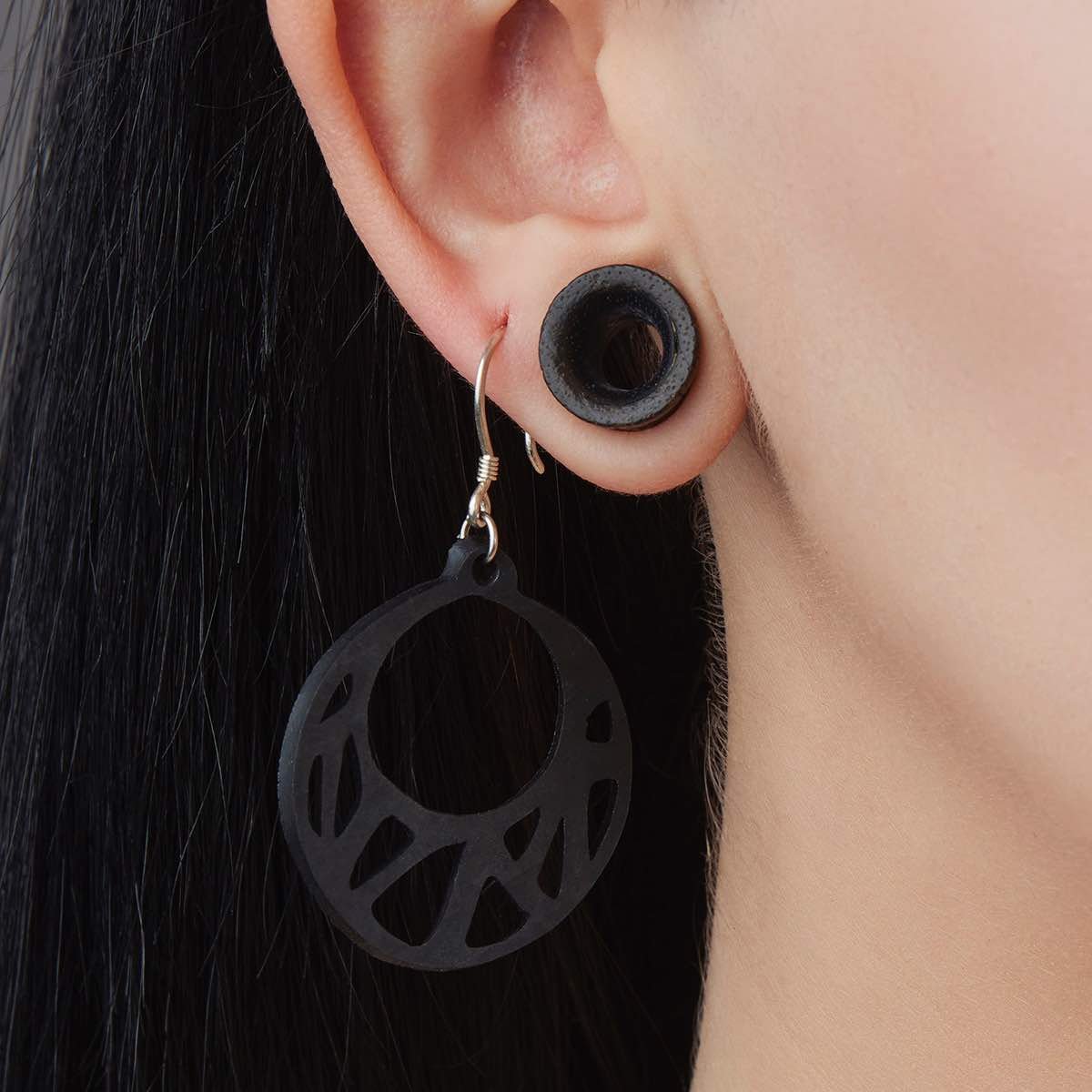 Ella Geometric Recycled Rubber Earrings - Image 2