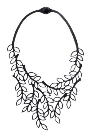 Evergreen Leaf Recycled Rubber Necklace
