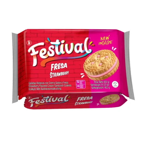FESTIVAL Strawberry Cookies 12 x 403 gr