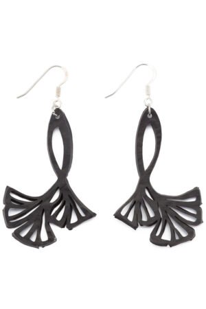 Fan Leaf Recycle Rubber Clover Earrings by Paguro Upcycle