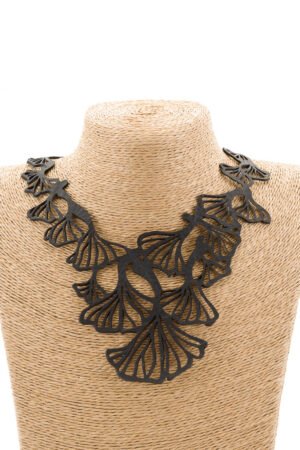 Fan Leaf Clover Rubber Necklace by Paguro Upcycle