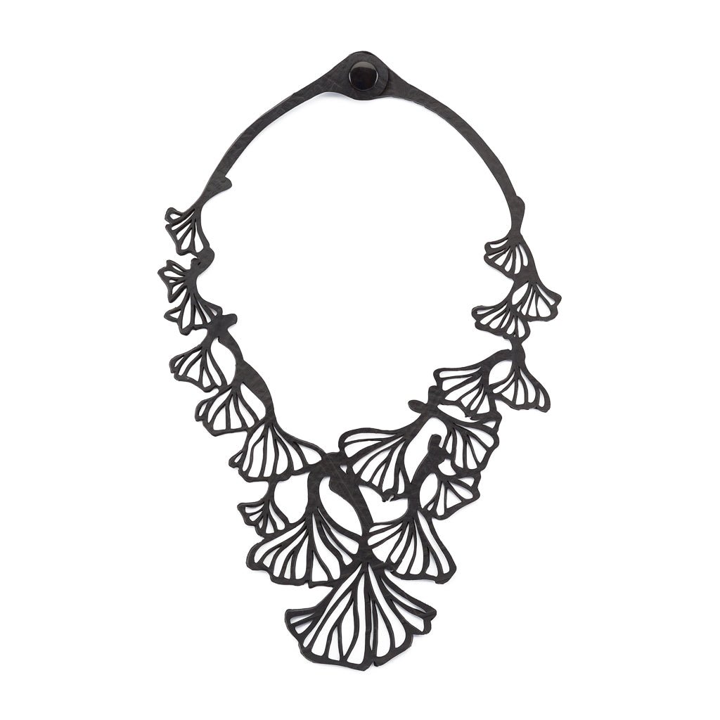 Fan Leaf Clover Rubber Necklace by Paguro Upcycle