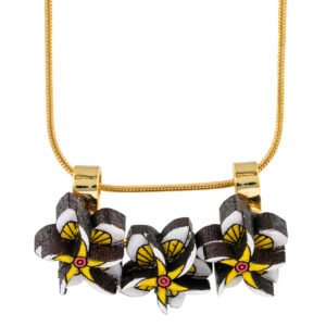Kamboja (Frangipani) Reclaimed Wood Necklace