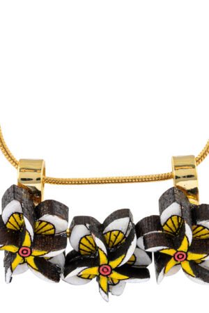 Kamboja (Frangipani) Reclaimed Wood Necklace