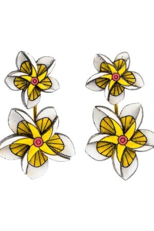 Kamboja (Frangipani) Reclaimed Wood Earrings
