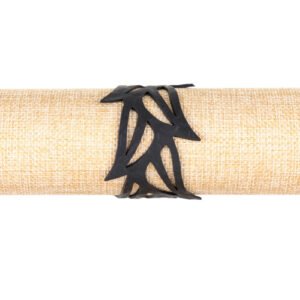 Black Tulip Rubber Bracelet by Paguro Upcycle