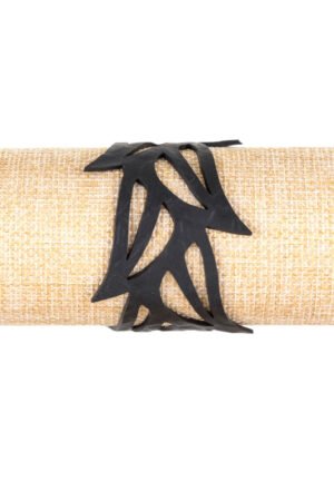 Black Tulip Rubber Bracelet by Paguro Upcycle