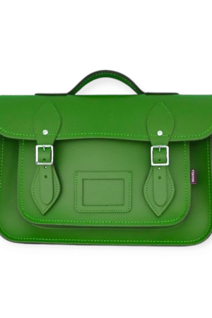 Green Handmade Leather Satchel 13''
