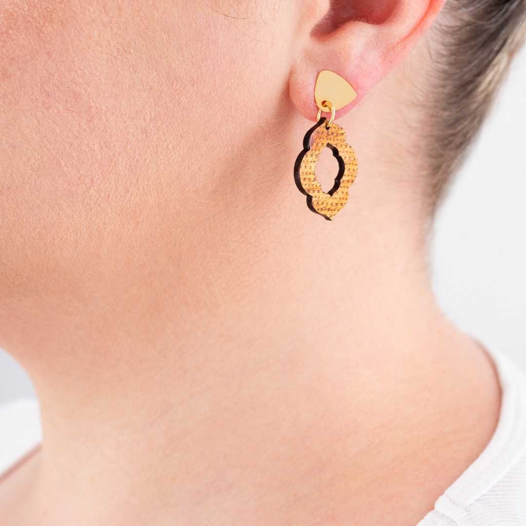 Herangan Recycled Wood Earrings - Image 2
