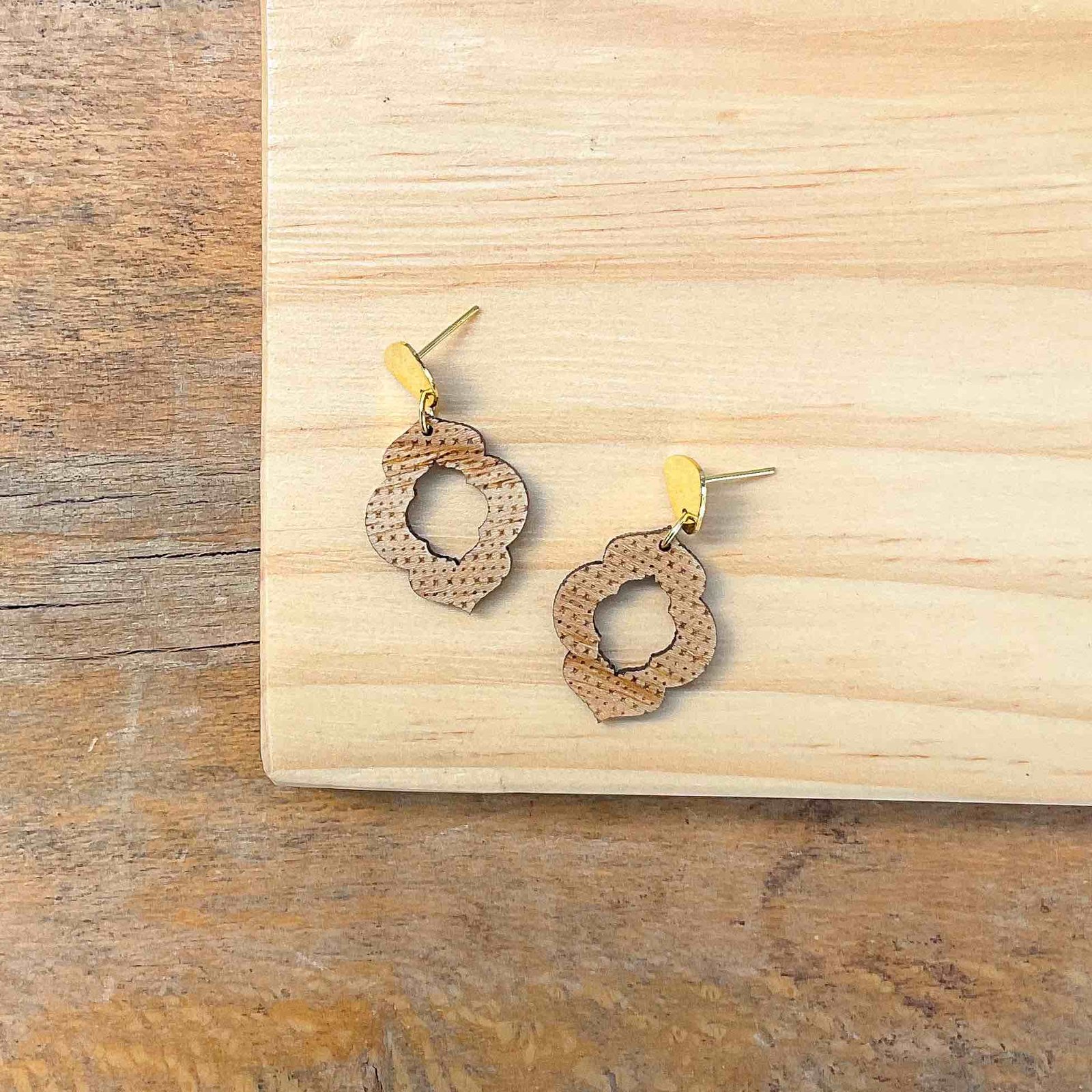 Herangan Recycled Wood Earrings - Image 5