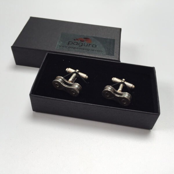 Recycled Bicycle Chain Cufflinks (3 Colours Available) by Paguro Upcycle