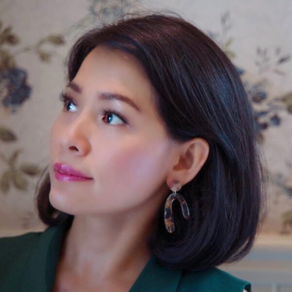 Aspen U Shaped Statement Resin Earrings by Paguro Upcycle