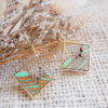 Rice Terrace Eco-friendly Recycled Wood Gold Earrings by Paguro Upcycle