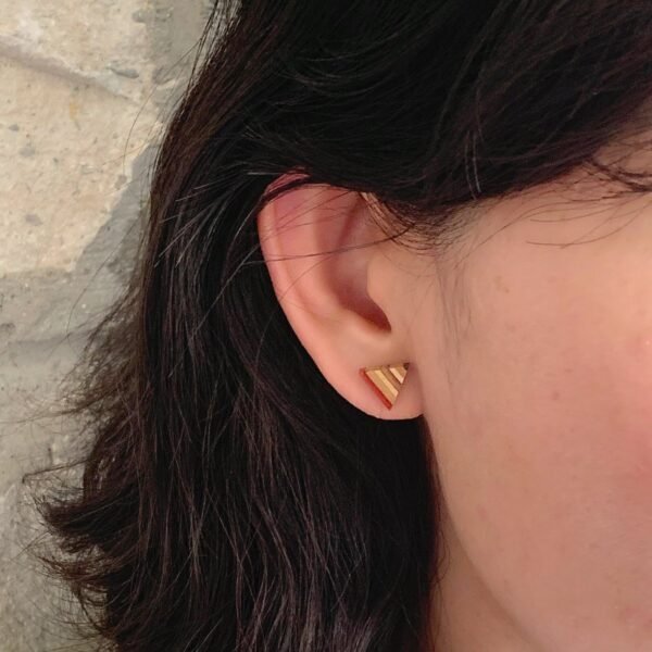 Triangle Recycled Skateboard Stud Earrings by Paguro Upcycle