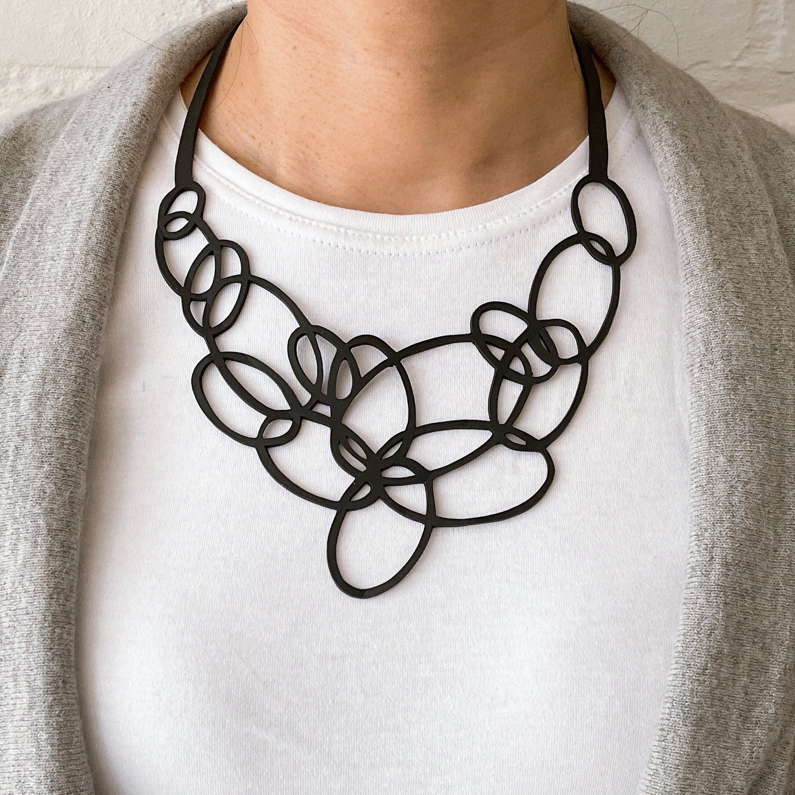 Infinity Upcycled Inner Tube Necklace - Image 4