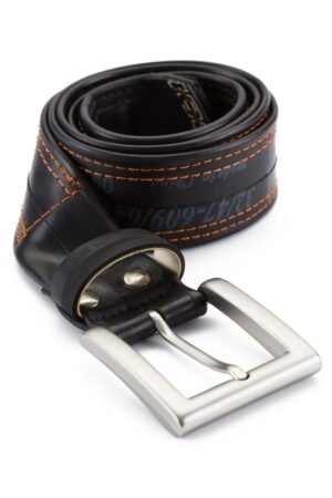 Recycled Bicycle Inner Tube Vegan Belt (with Patches) by Paguro Upcycle