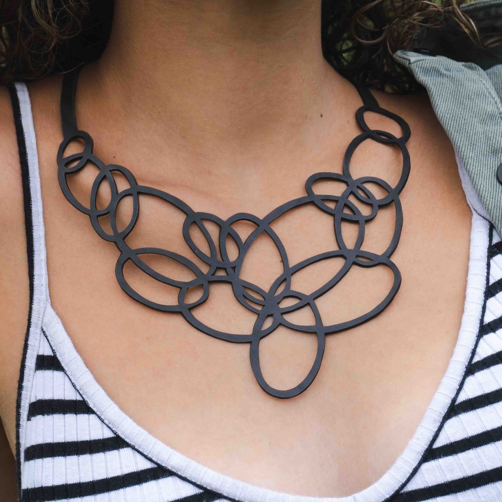 Infinity Upcycled Inner Tube Necklace - Image 2