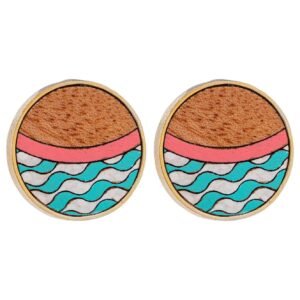 Island Recycled Wood Gold Earrings