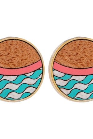 Island Recycled Wood Gold Earrings