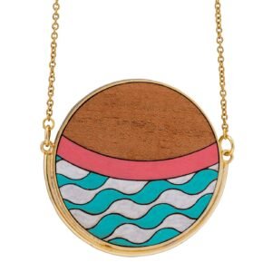 Island Recycled Wood Gold Necklace