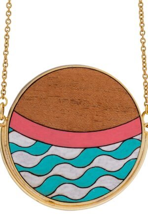 Island Recycled Wood Gold Necklace