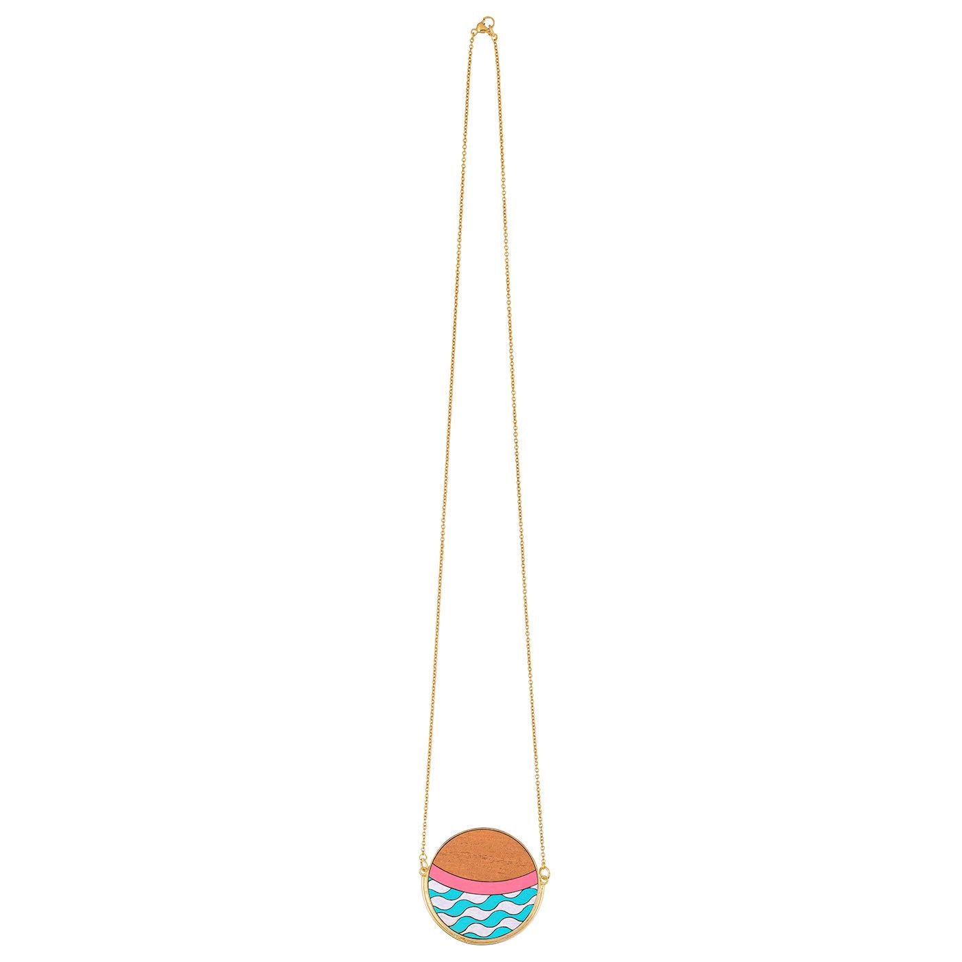 Island Recycled Wood Gold Necklace - Image 5
